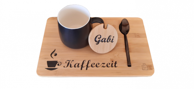 Kaffeetassenset 360ml 4tlg. Deluxe - Bambus - schwarz