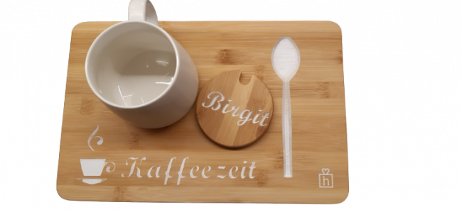 AUSVERKAUFT_Kaffeetassenset 360ml 4tlg. Deluxe – Bambus – weiß