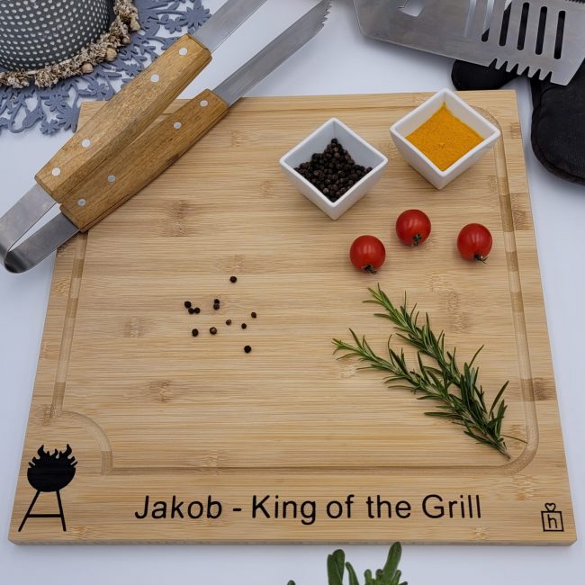 Schneidebrett, Grillbrett XL – Personalisierung - King of the Grill