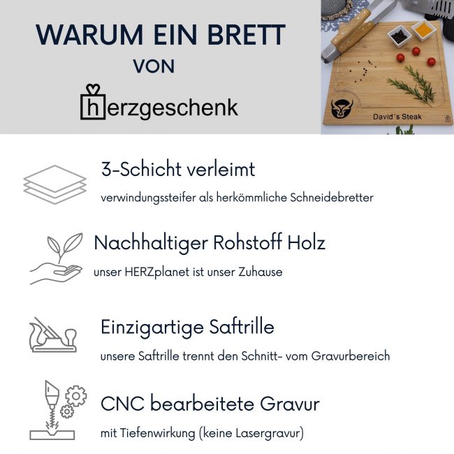 Schneidebrett, Grillbrett XL –als personalisiertes Steakbrett – Bild 3