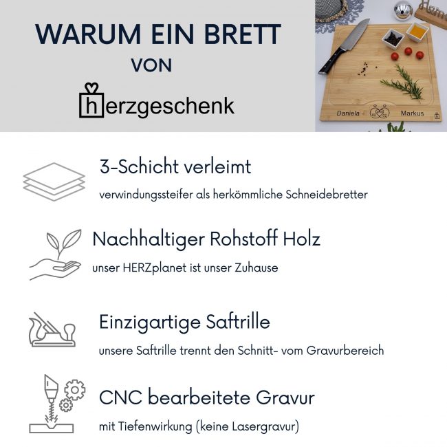 Schneidebrett, XL – Hochzeitsbrett Personalisierung 1 &  2 – Bild 3