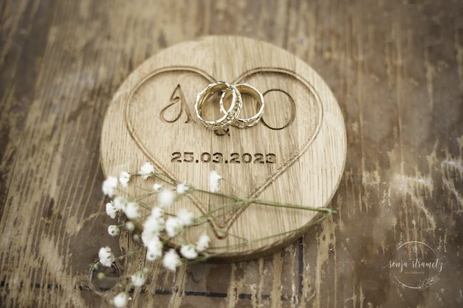 Ringkissen zur Hochzeit aus Holz jetzt mit Personalisierung Ø 120mm – Bild 6