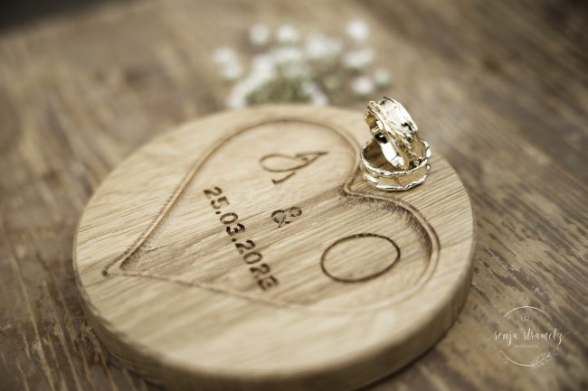 Ringkissen zur Hochzeit aus Holz jetzt mit Personalisierung Ø 120mm – Bild 7